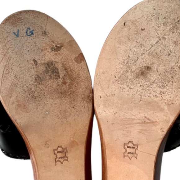 Jack Rogers Wedge Low Heel Sandals - Black Leather - 6M - Picture 9 of 11